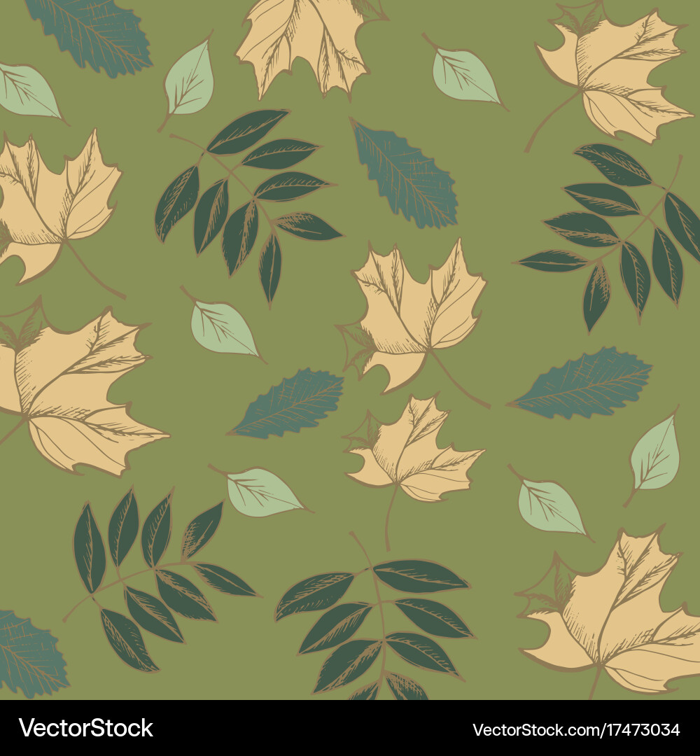 Seamless pattern with leaves Vector Image