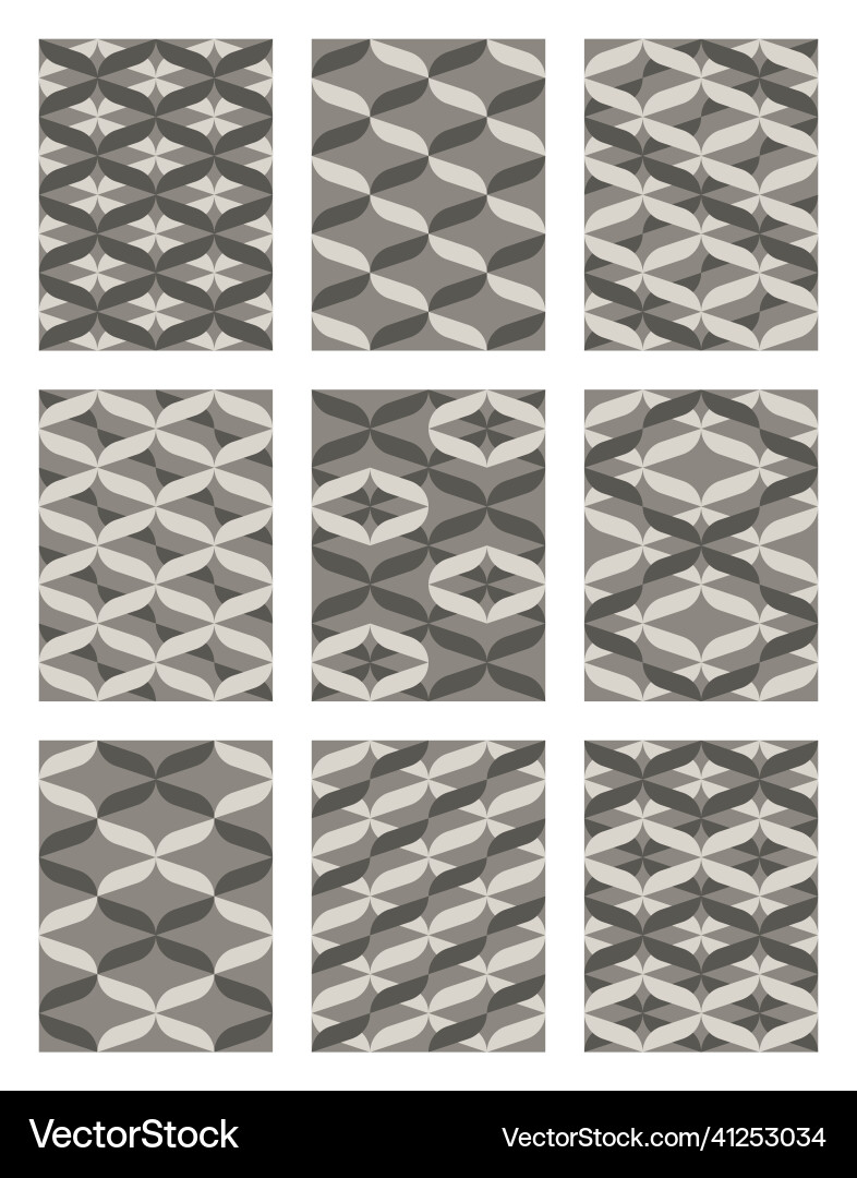 Set of flat style geometric seamless patterns Vector Image