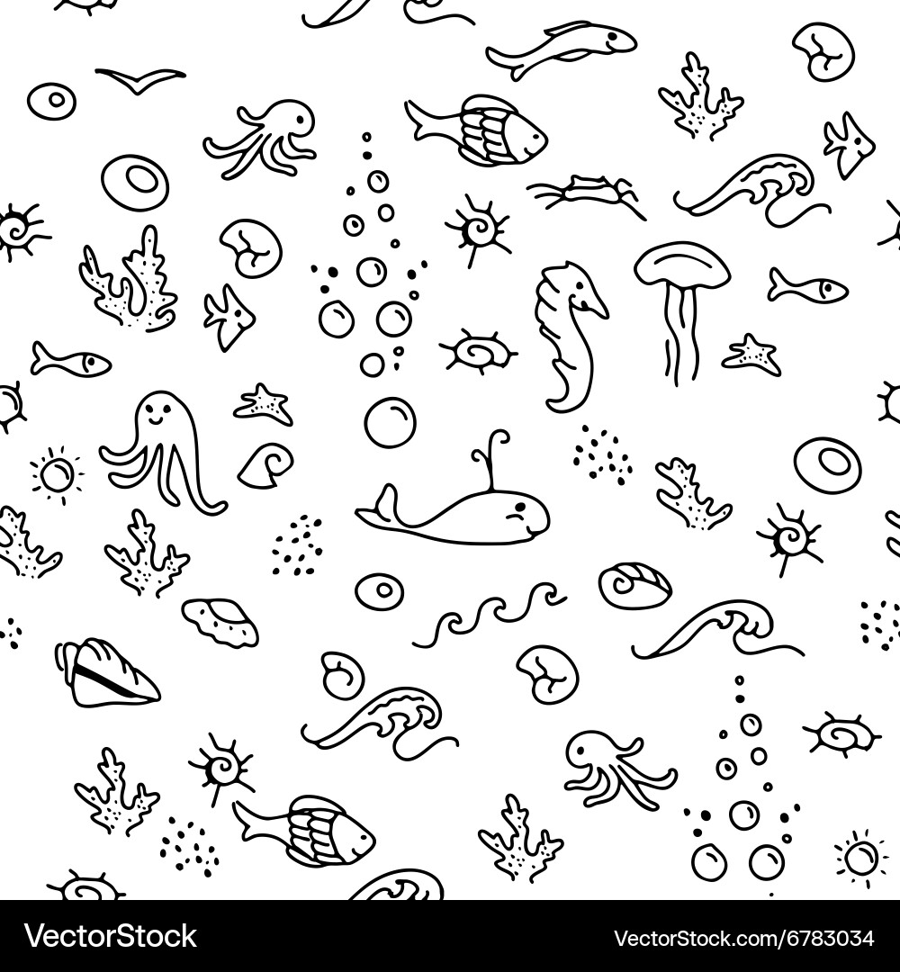 Simple seamless pattern with shells Vector Image