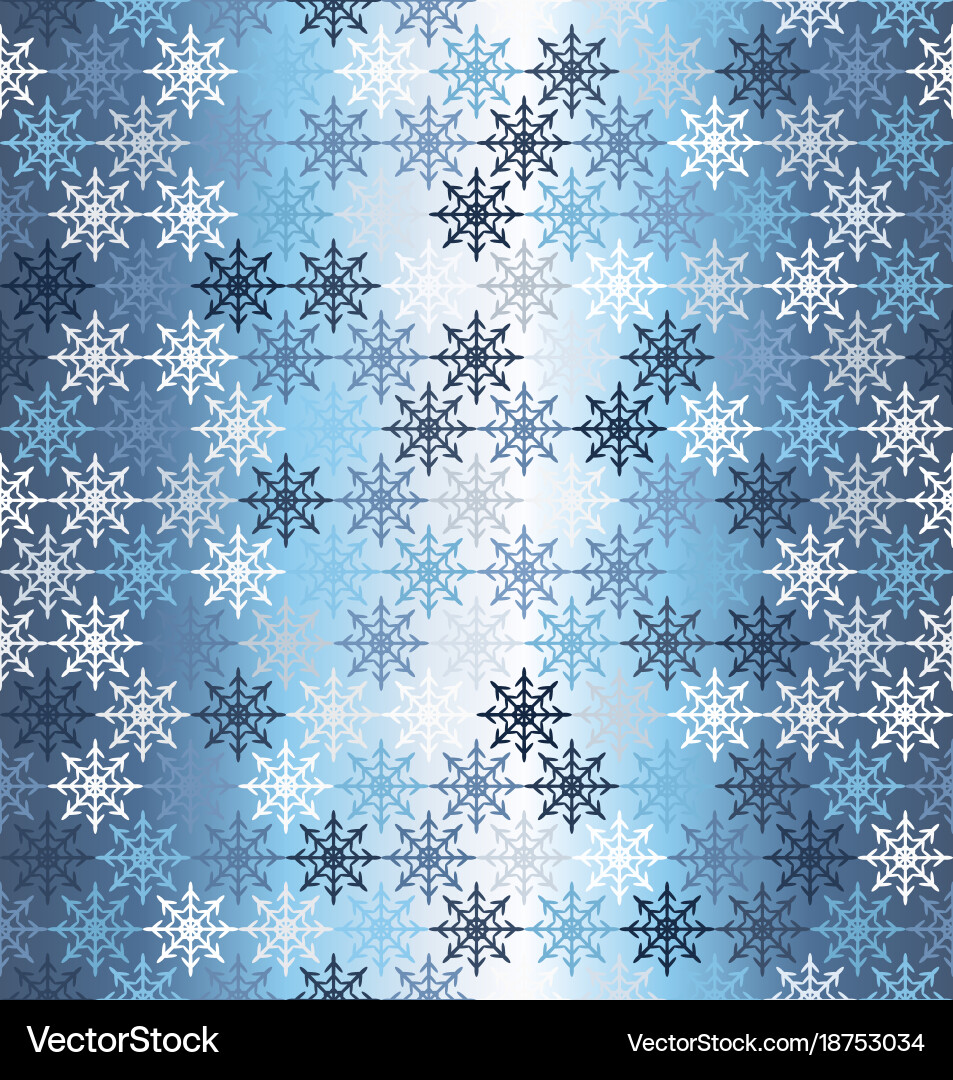 Snowflake pattern seamless winter gradient vector image