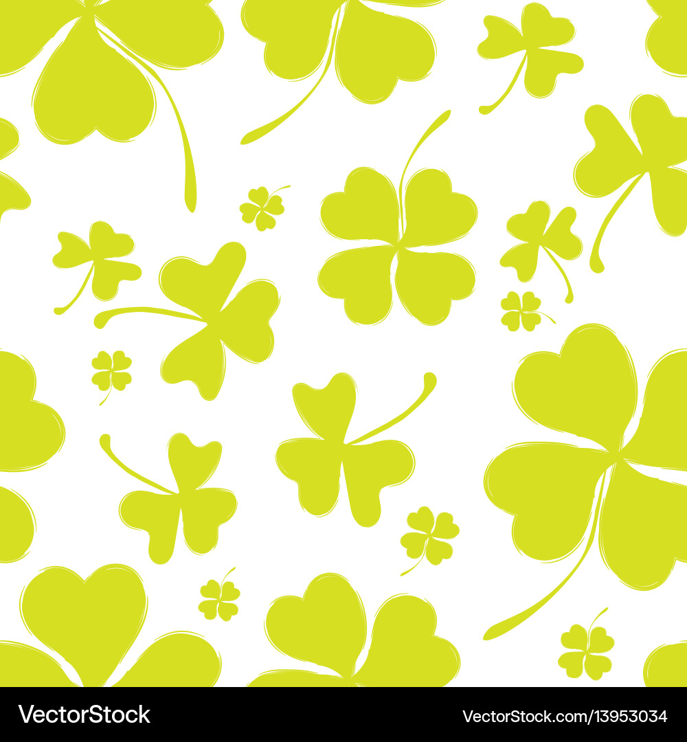 Spring pattern with green clover vector image