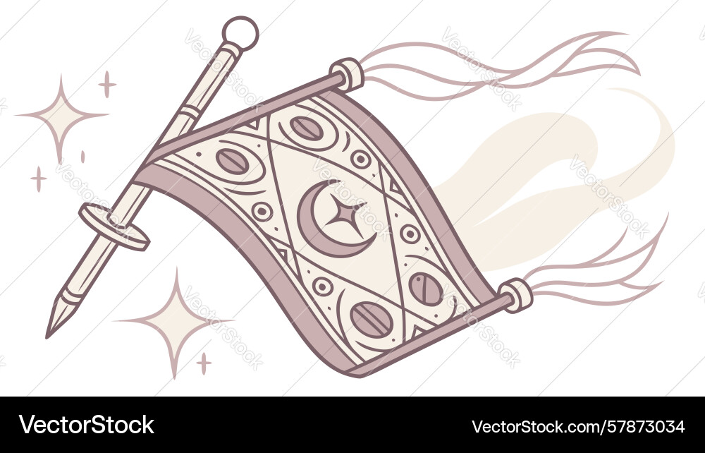 Waving magic carpet with intricate patterns Vector Image