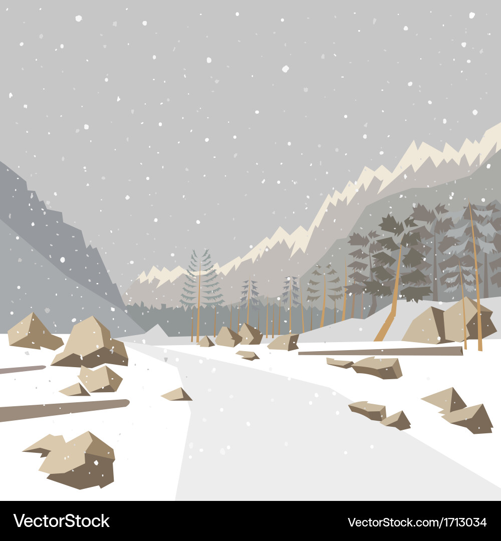 Winter Mountain Snowscape Royalty Free Vector Image