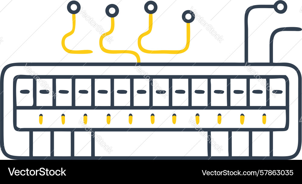 Abstract network wiring system with multiple vector image