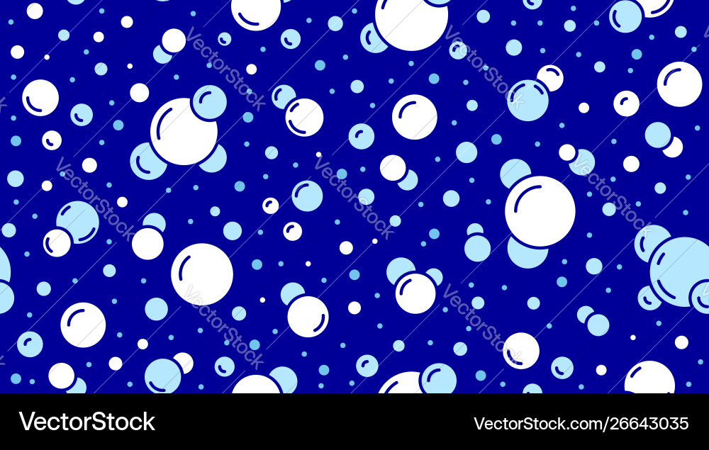 Bubbles seamless pattern with flat line Vector Image