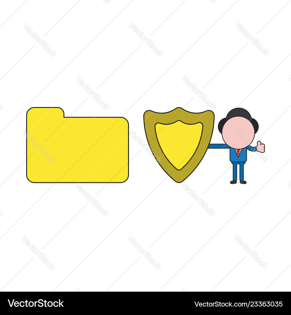 Businessman character with closed file folder Businessman character with closed file folder vector image