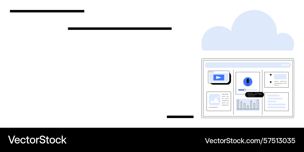 Cloud-based dashboard with data visualization Cloud-based dashboard with data visualization vector image
