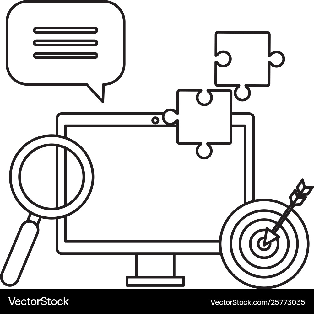 Computer desktop with business icons Computer desktop with business icons vector image