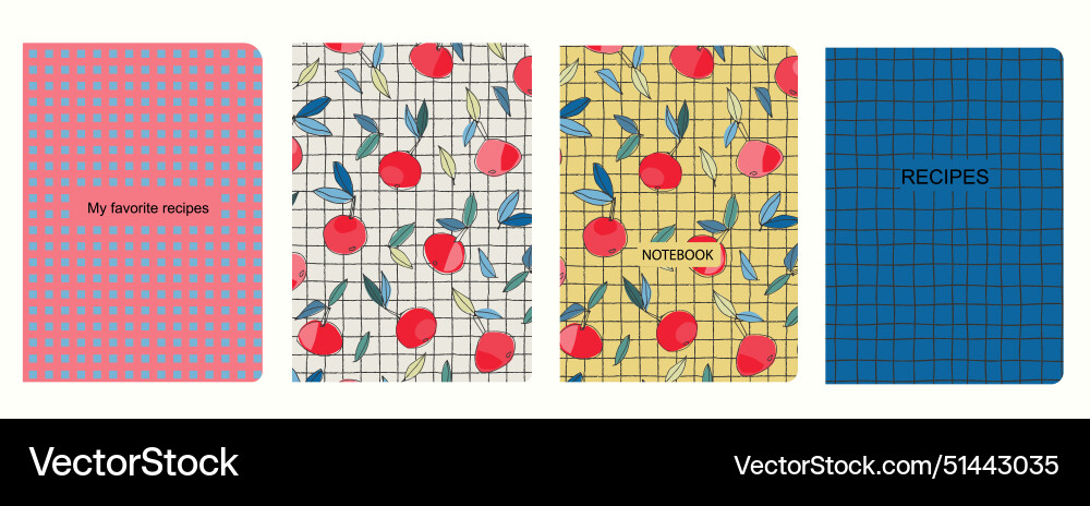Cover page templates for recipe books based Vector Image