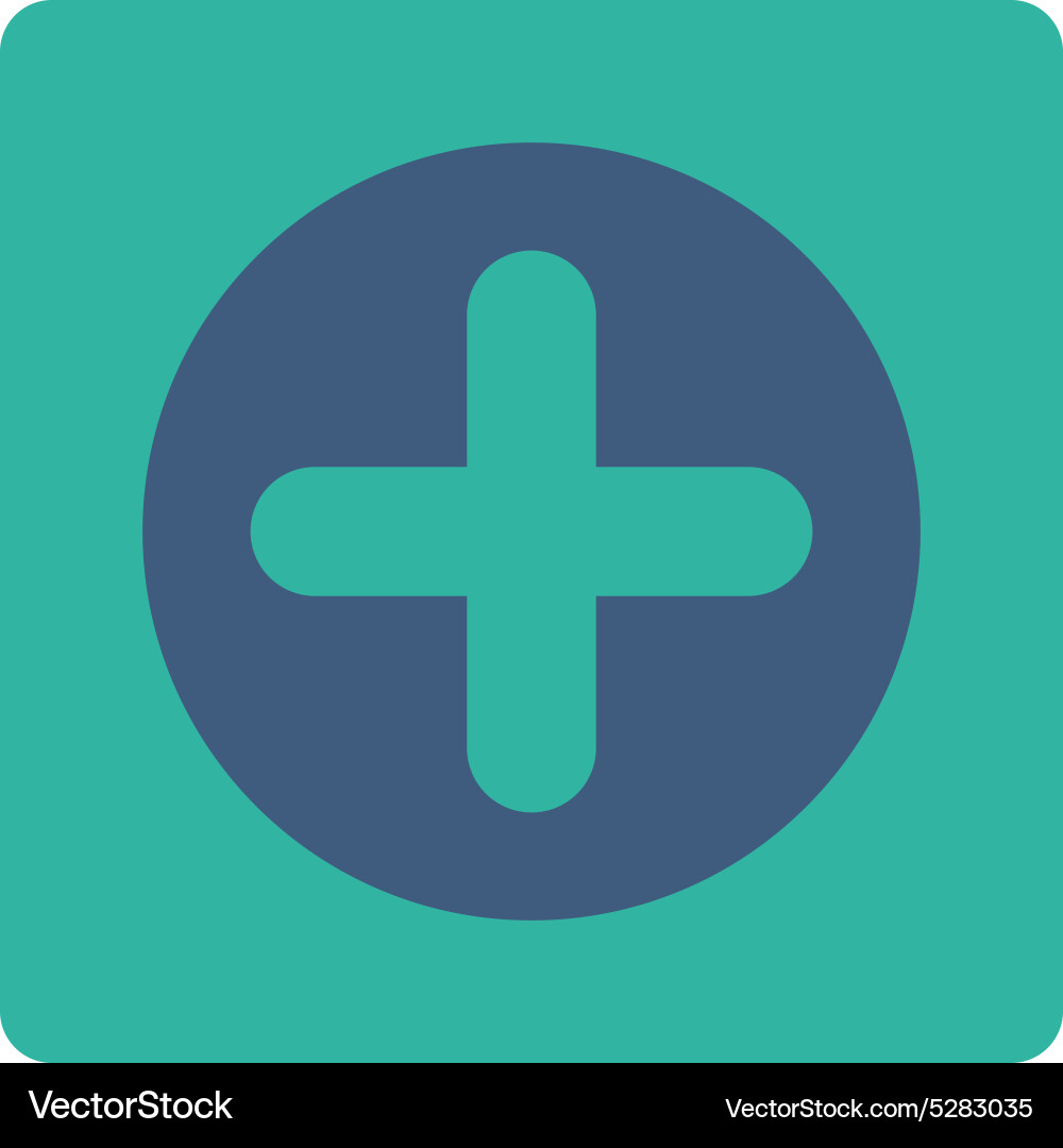 Create flat cobalt and cyan colors rounded button vector image