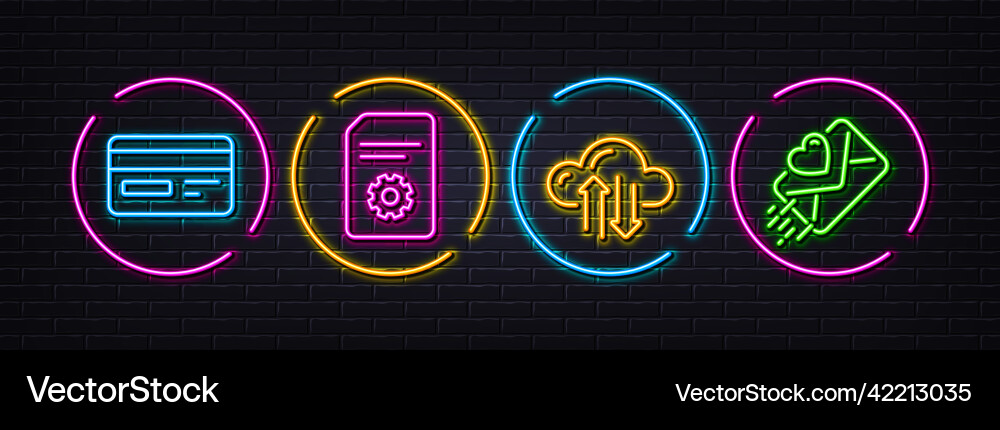Credit card cloud sync and file settings minimal Credit card cloud sync and file settings minimal vector image