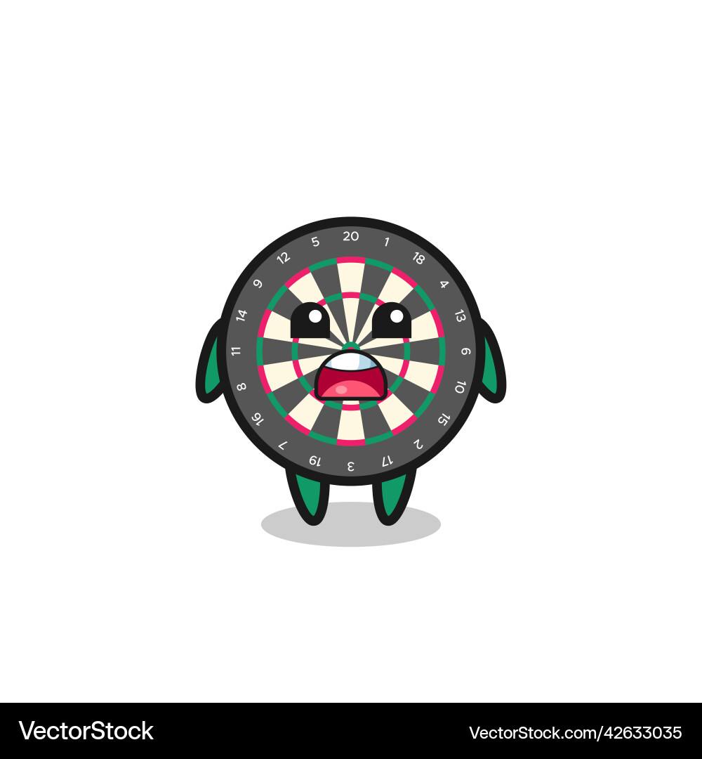 Dart board with apologizing expression saying i Vector Image