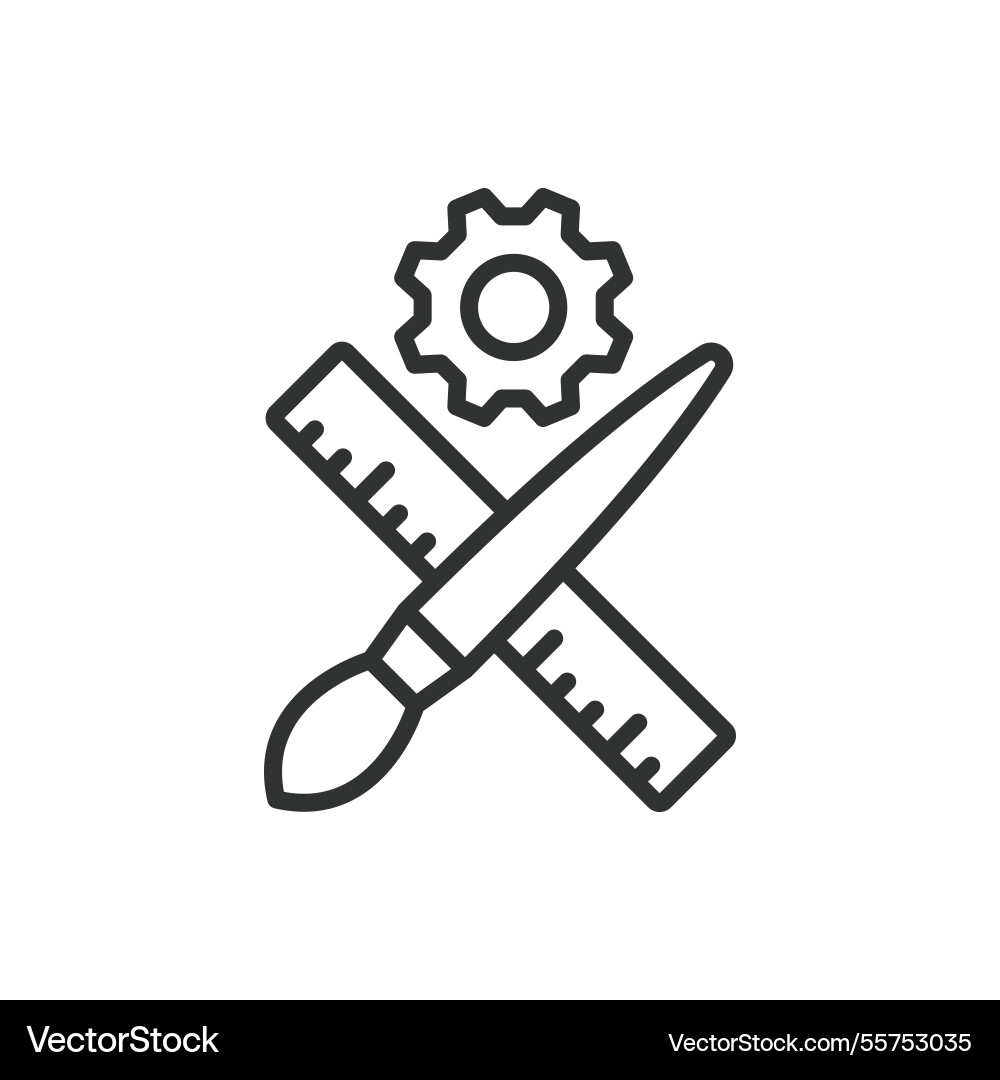 Designing icon in line design Designing icon in line design vector image