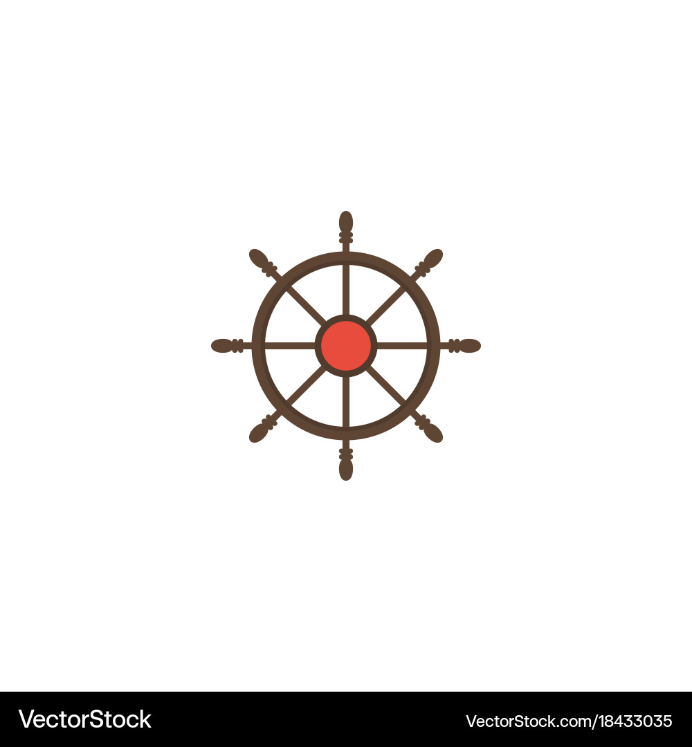 Flat icon controlling helm element vector image