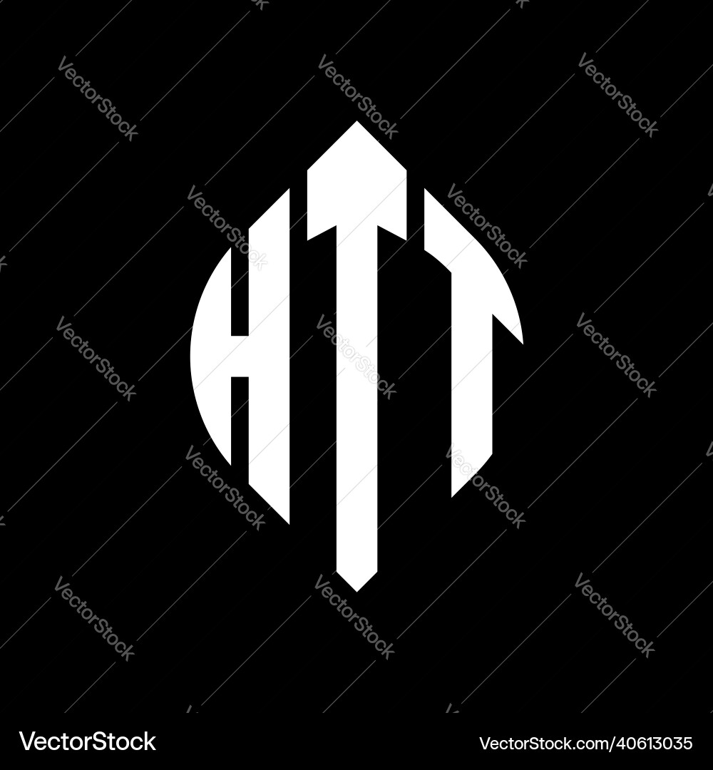 Htt circle letter logo design vector image