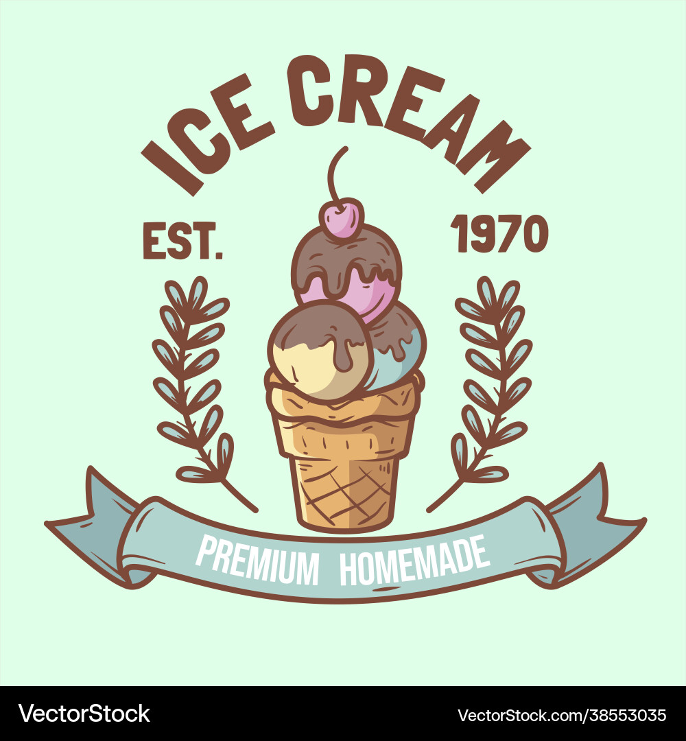 Ice cream flat design Royalty Free Vector Image