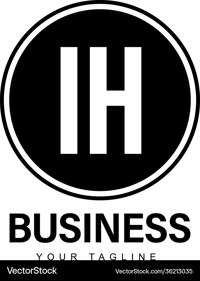 Ih initial a logo design with abstract style Vector Image