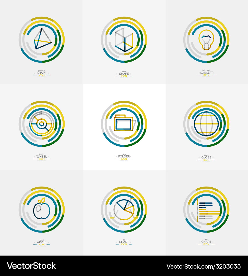 Minimal thin line design web icon set Vector Image