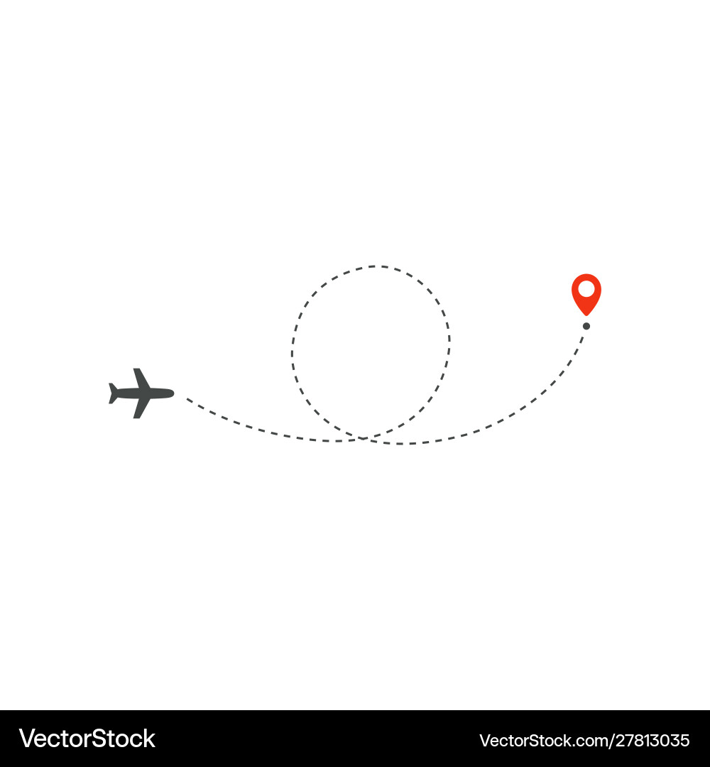 Plane Route Icon - Kreisweg Vektorbild