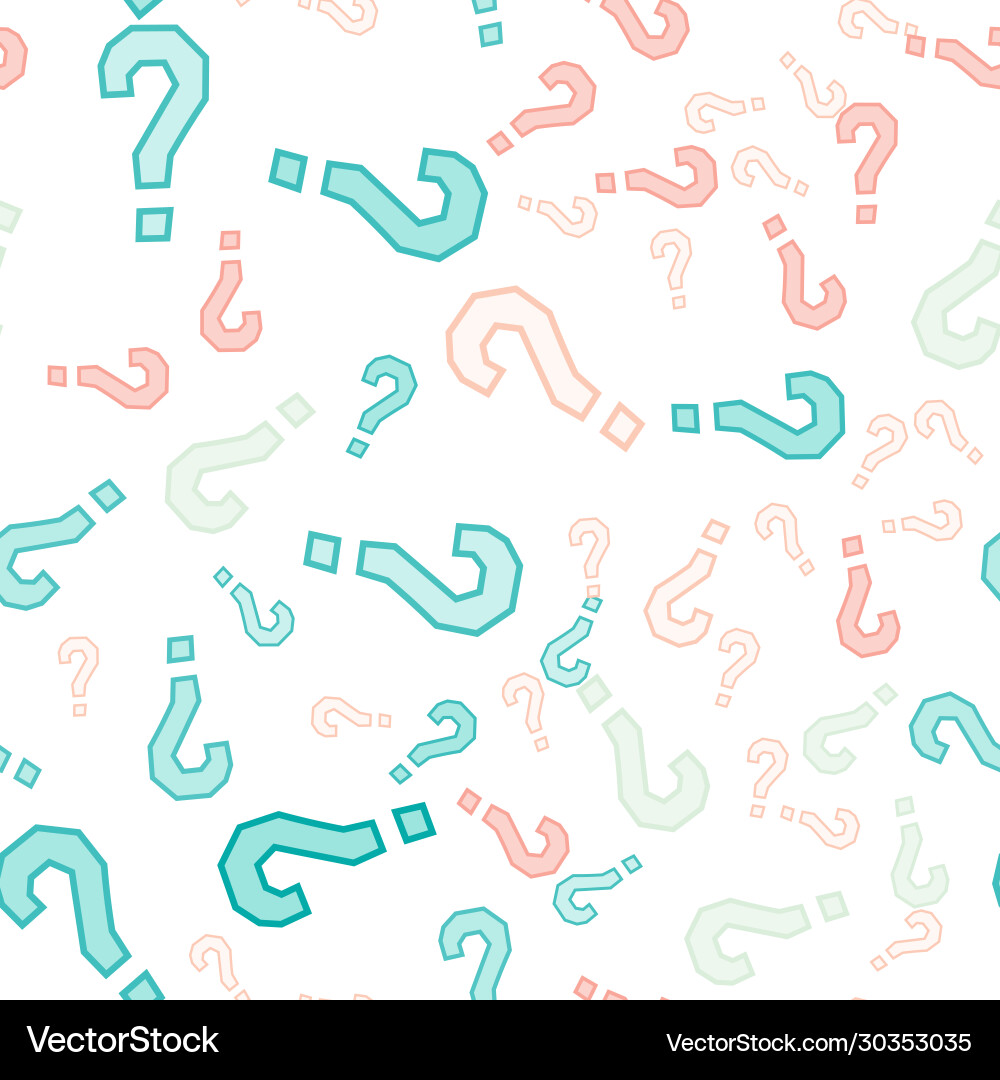 Quiz seamless pattern question marks doubt faq vector image