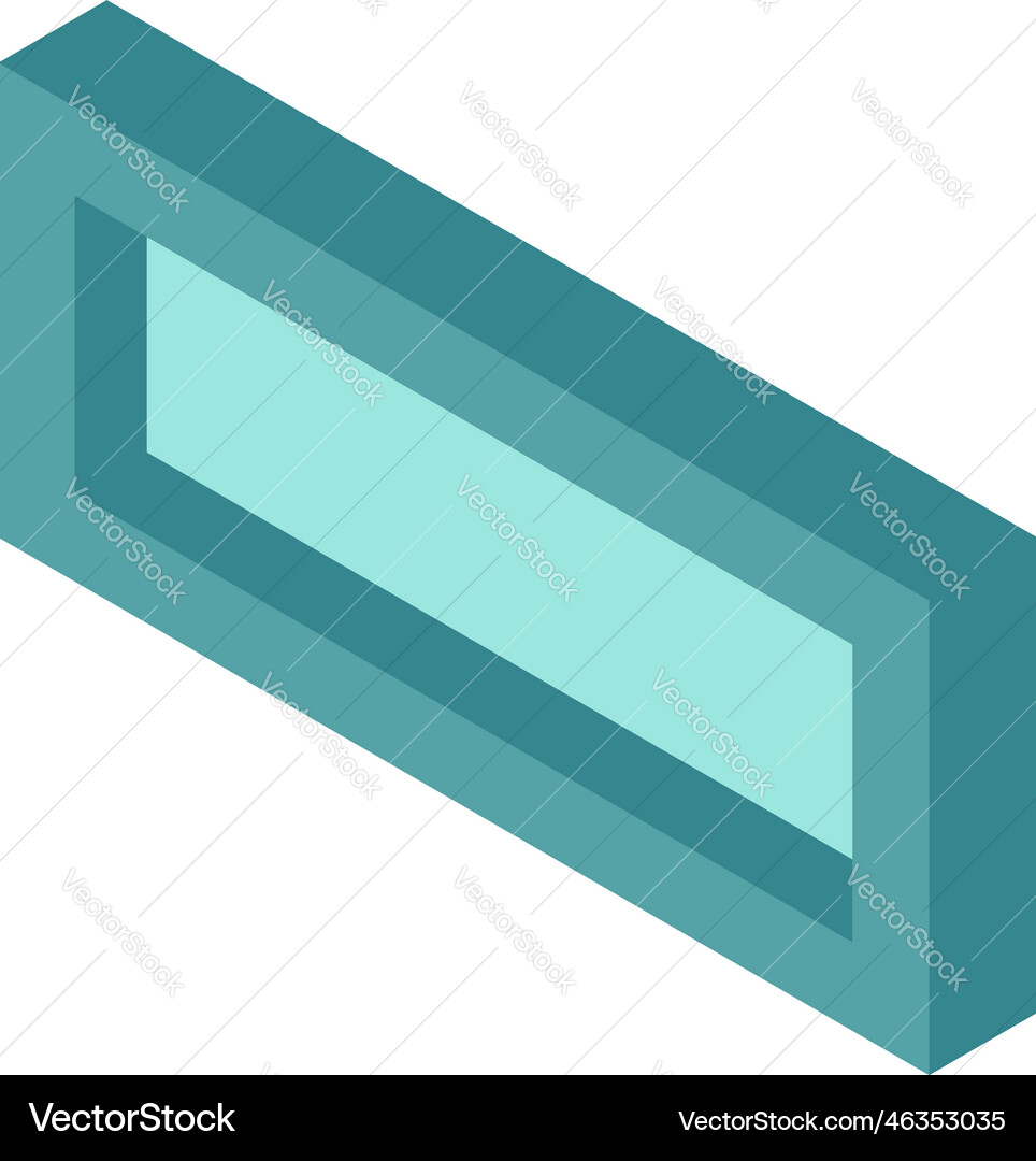 Rectangular window icon isometric narrow Rectangular window icon isometric narrow vector image