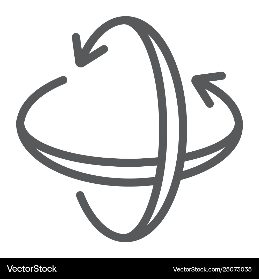Rotation Axis Line Icon - Pivot & Rotate vector image