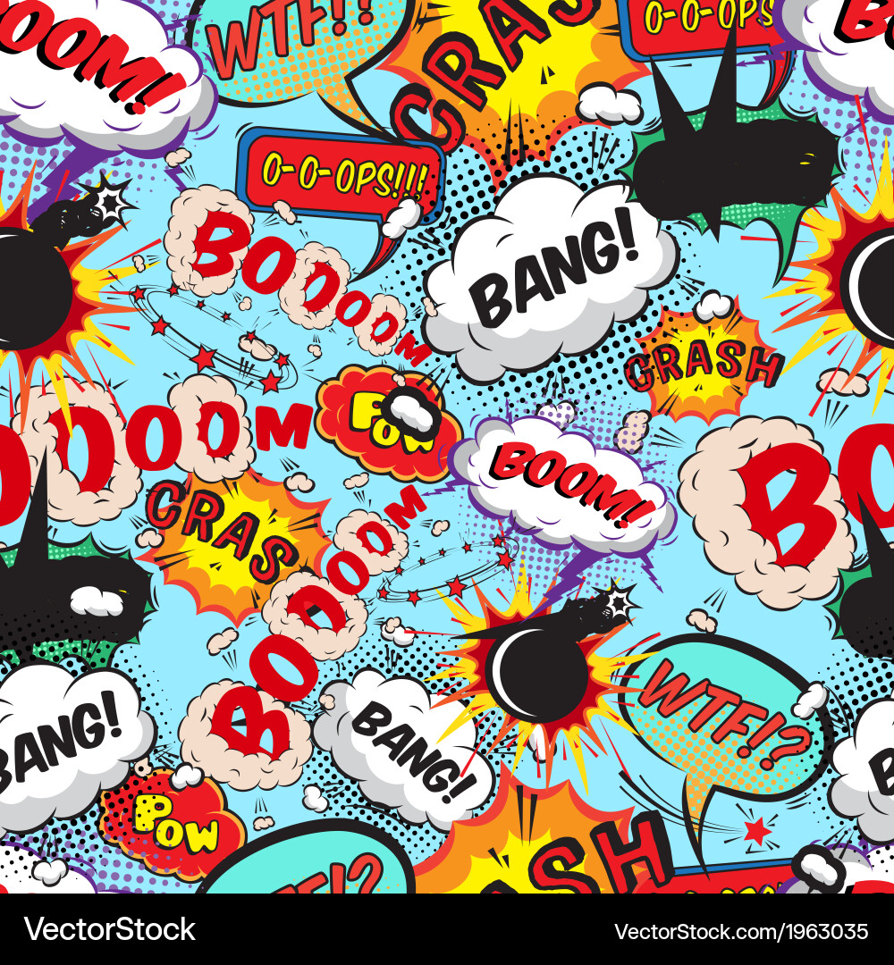 Seamless pattern comic speech bubbles Royalty Free Vector