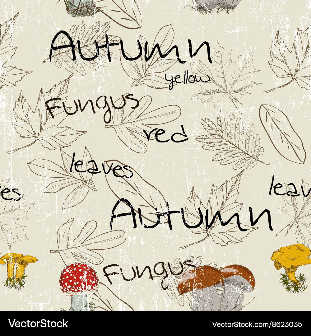 Seamless texture with autumn pattern Vector Image