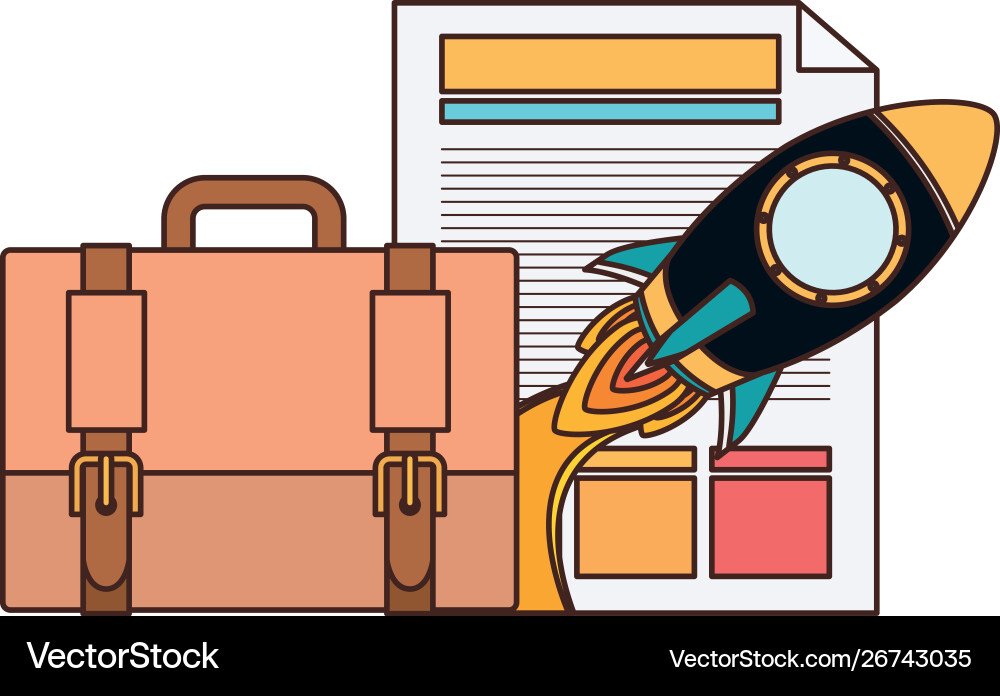 Set icons with space rocket Set icons with space rocket vector image