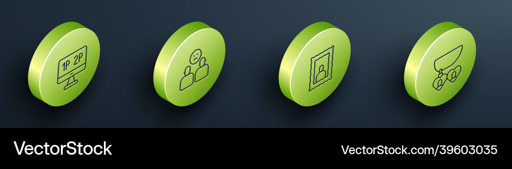 Set isometric line computer monitor screen Set isometric line computer monitor screen Vector Image