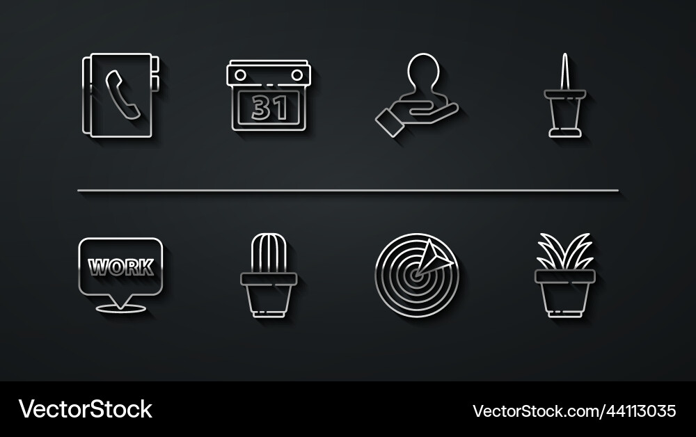 Set line address book location with text work Set line address book location with text work vector image