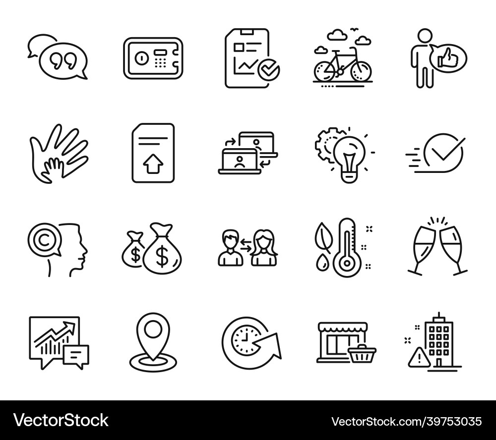 Set of accounting upload file and social vector image