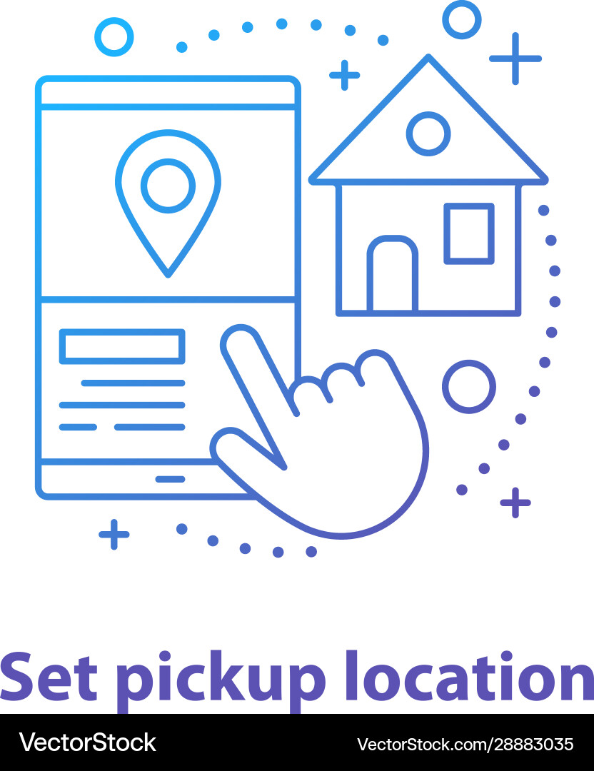 Setting pick up location concept icon Setting pick up location concept icon Vector Image