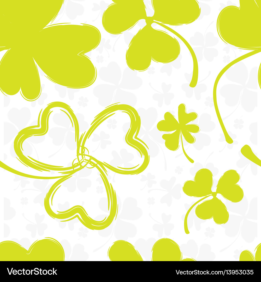 Spring pattern with green clover vector image