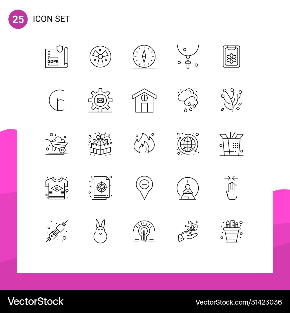 25 universal lines set for web and mobile Vector Image