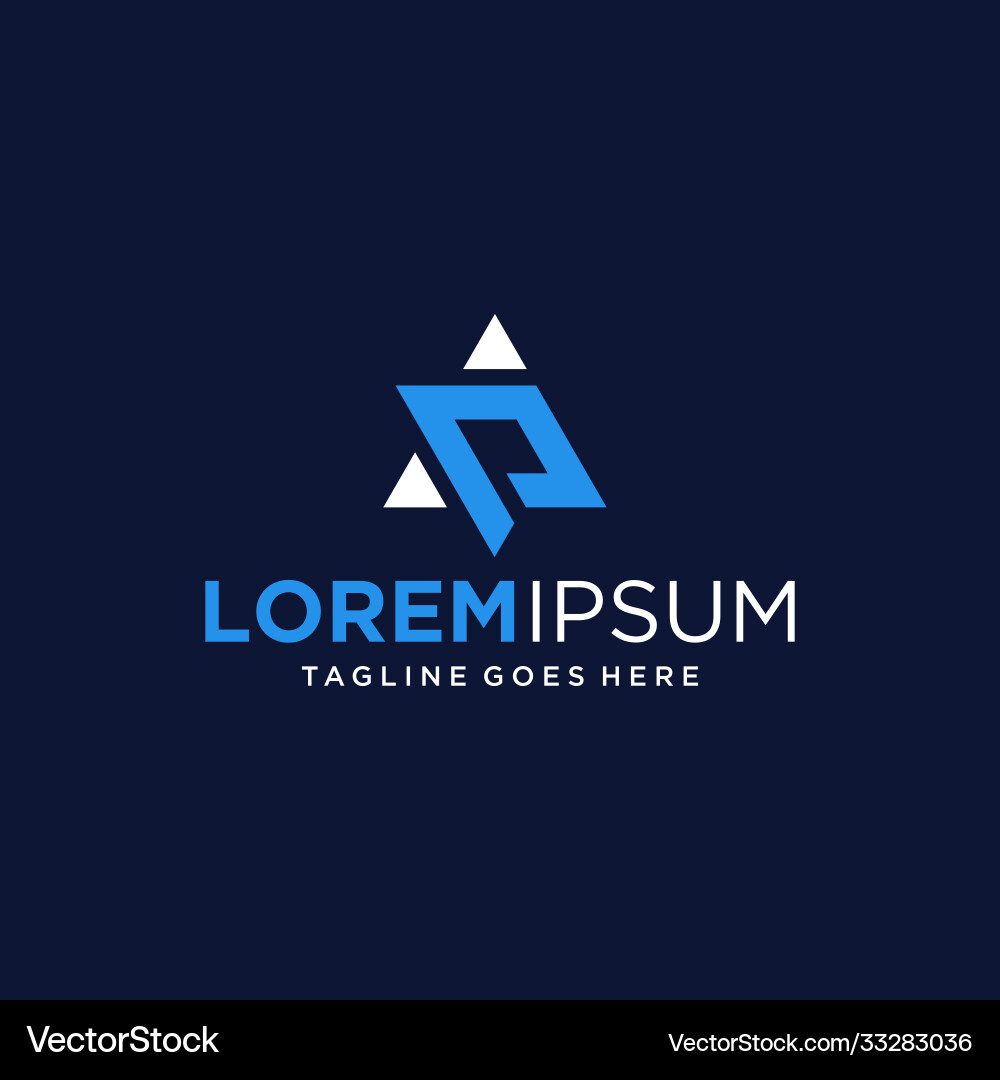 A & P Initial Logo - Triangle Shape Vector Image