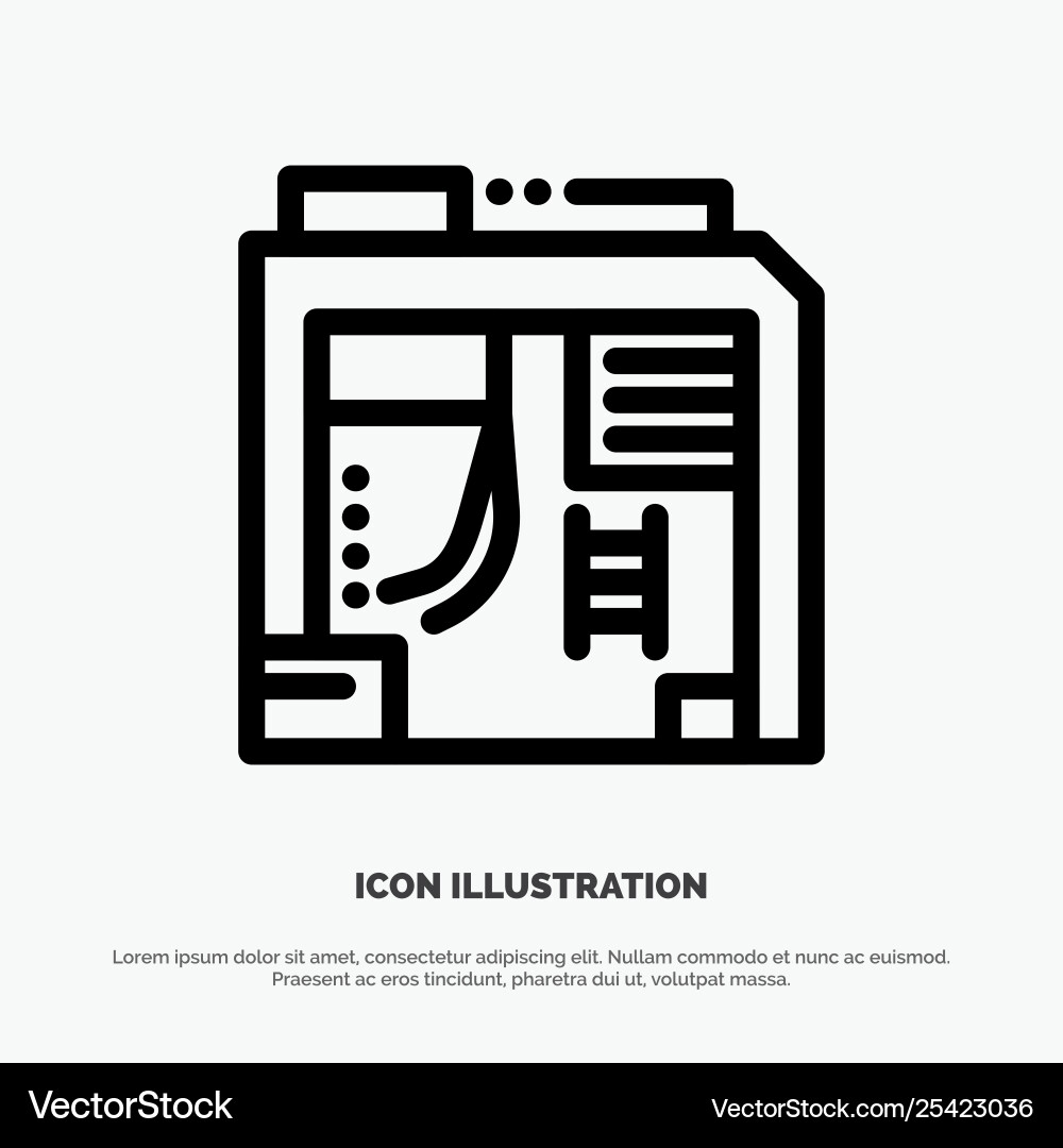 Atx box case computer line icon Atx box case computer line icon vector image