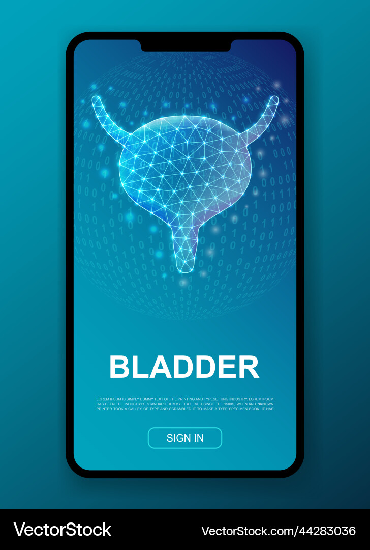 Bladder 3d polygonal symbol for ui ux design Vector Image