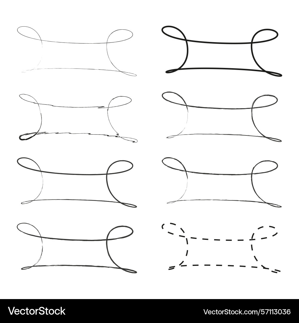Calligraphic line elements decorative curl shapes Calligraphic line elements decorative curl shapes vector image