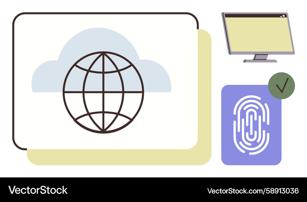 Cloud data access with global network security Cloud data access with global network security Vector Image