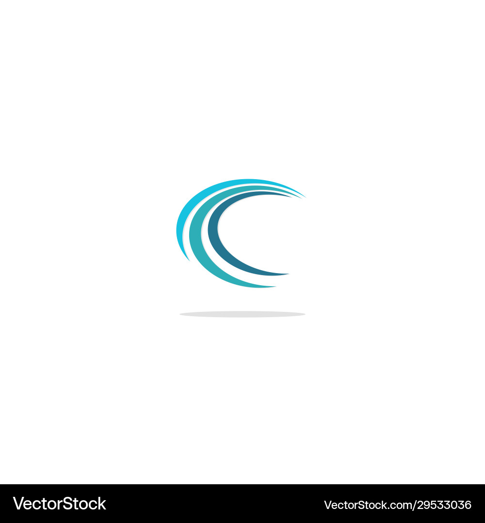 Curve loop colored c initial logo vector image