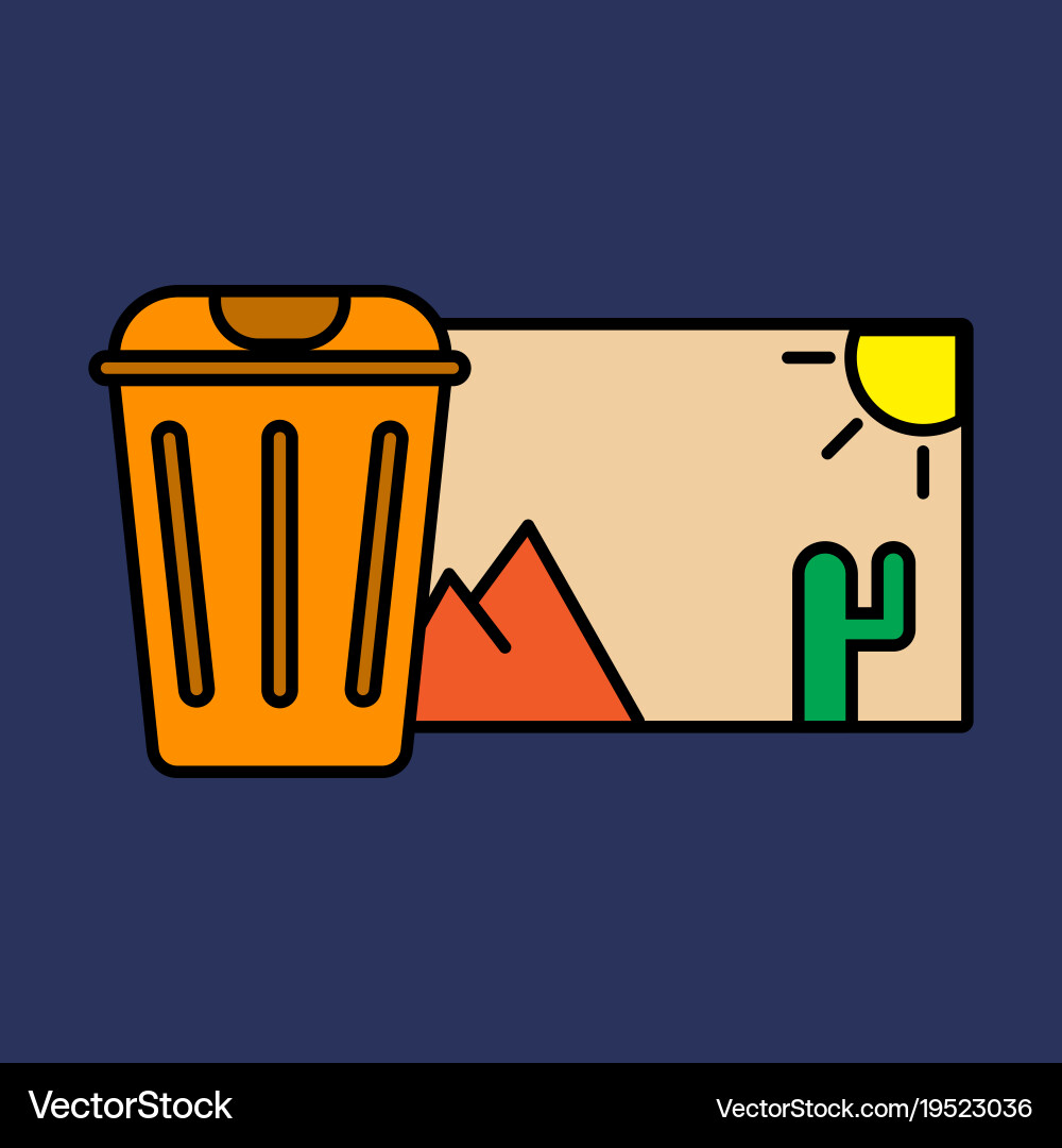 Delete image flat icon on color background Vector Image