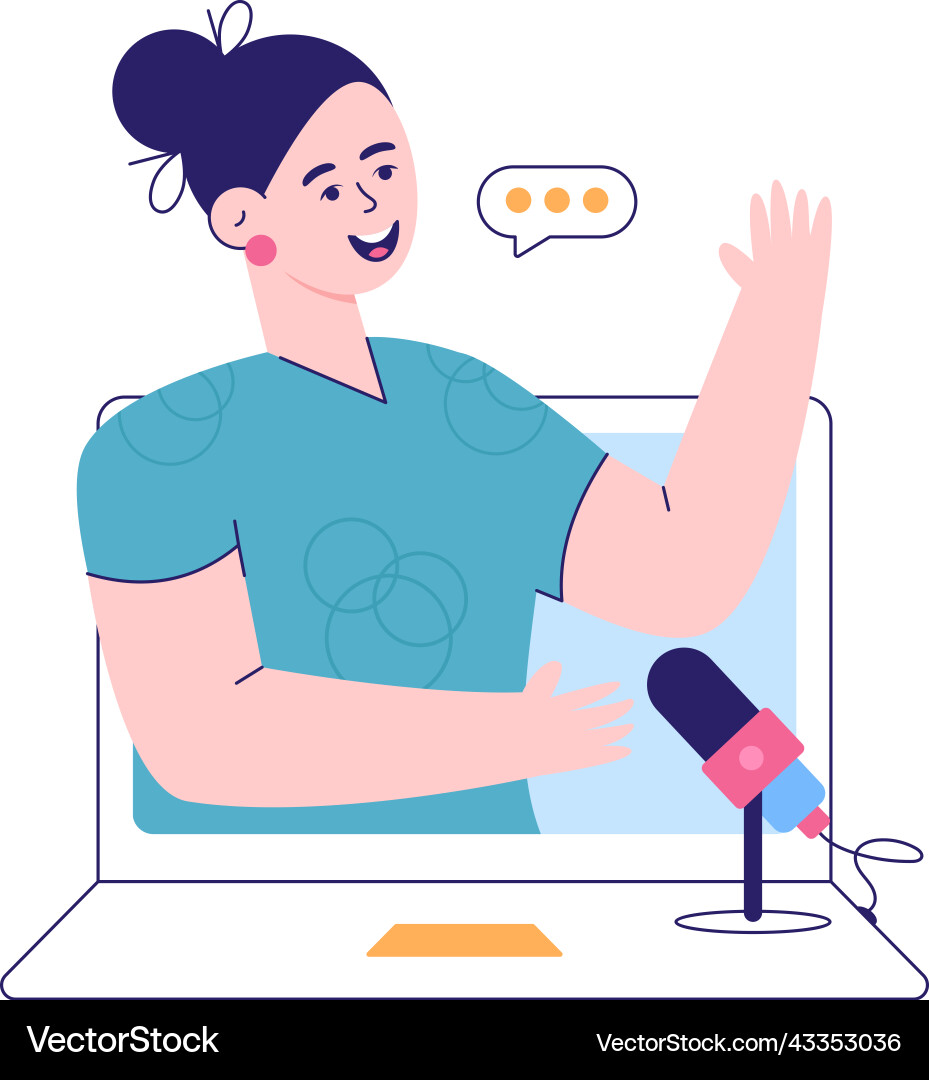 Easy to use flat of webcast Vector Image