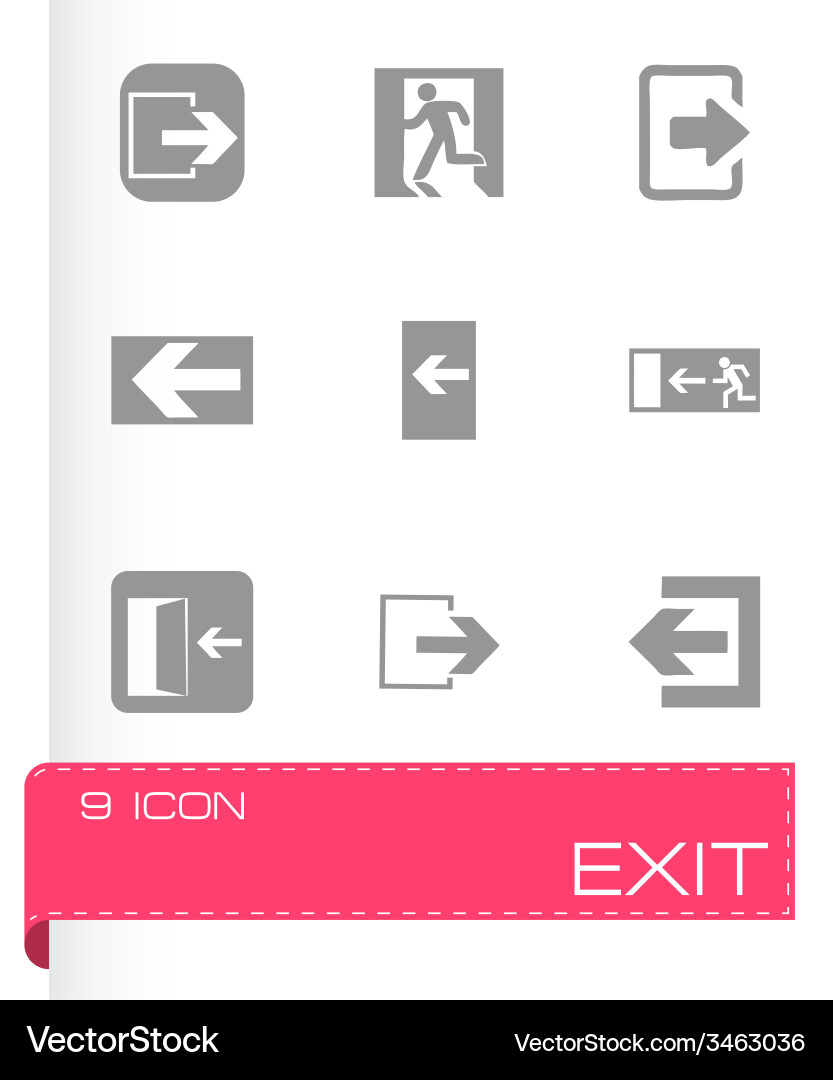 Exit Icon Set - Collection vector image