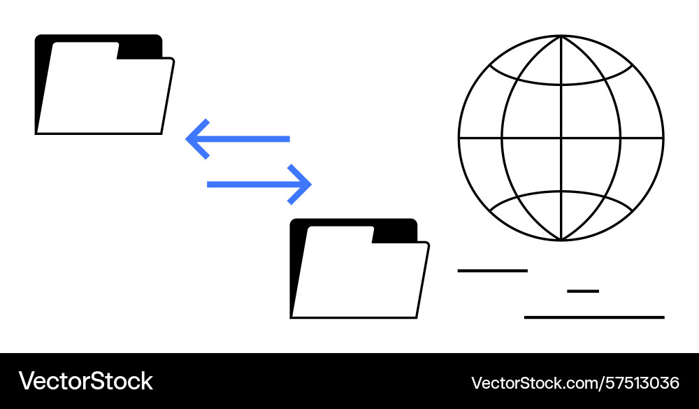 File sharing and data transfer between folders File sharing and data transfer between folders vector image