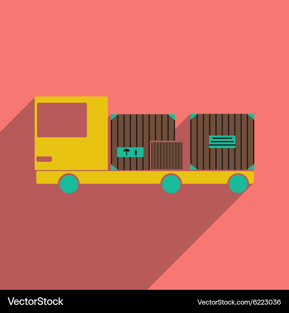 Flat with shadow icon and mobile application car Vector Image
