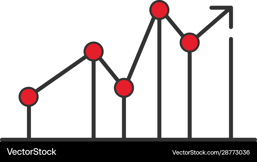 Growing graph showing improving statistics Growing graph showing improving statistics vector image