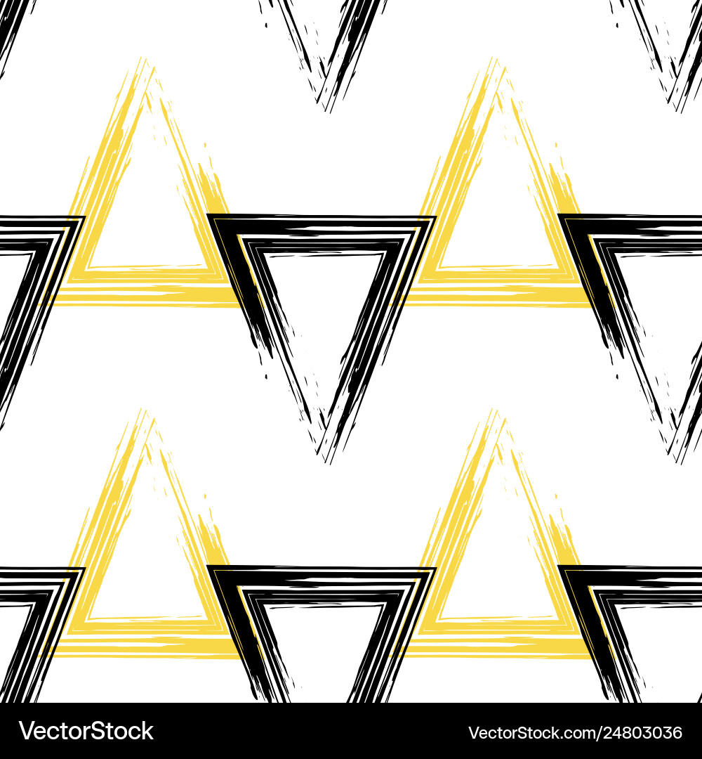 Grunge geometric seamless pattern with triangle Vector Image