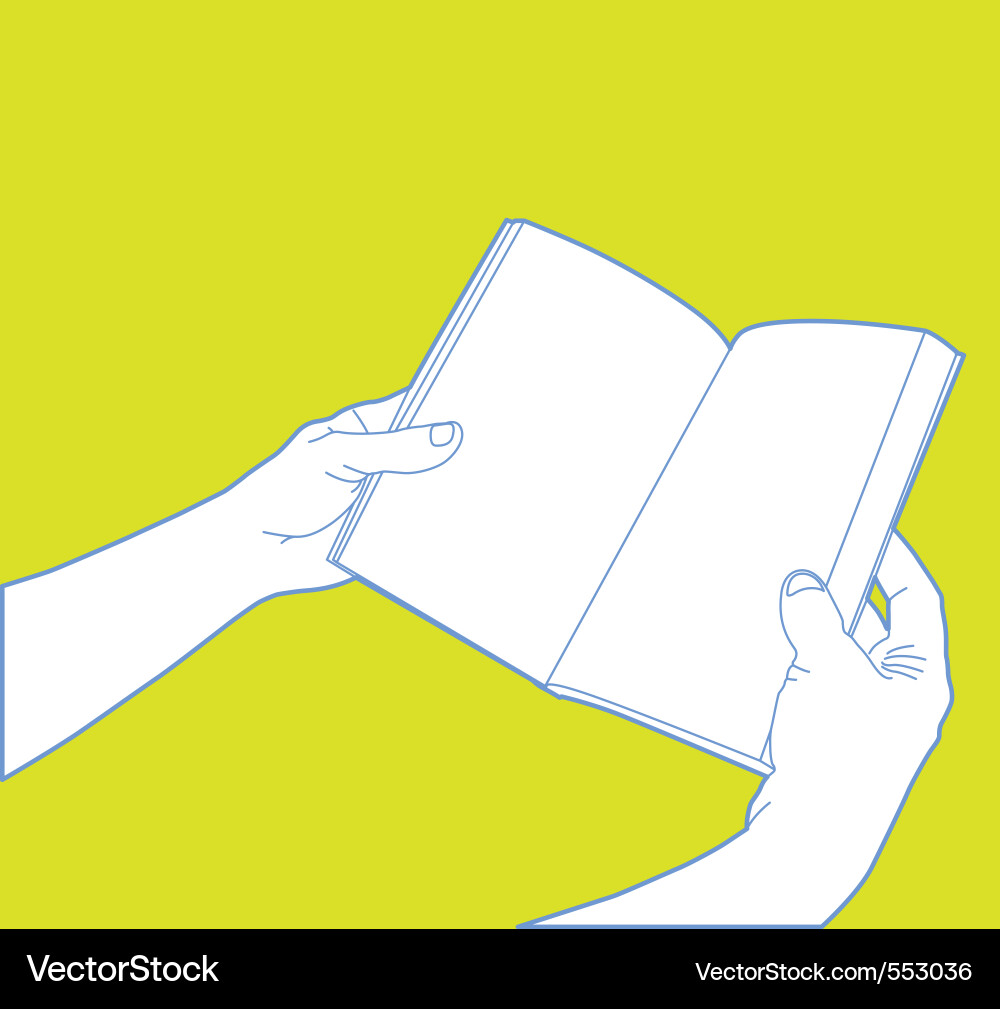 Hands with Open Notebook vector image