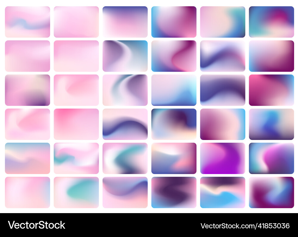 Holographic colorful gradient background set vector image